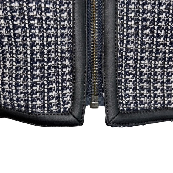 Banana Republic Black Tweed Faux Leather Trim Jacket Women’s 12 Old Money Preppy - Picture 8 of 14